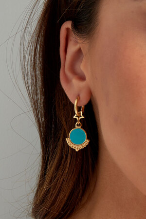 Earring with star and charm blue - gold h5 Picture3